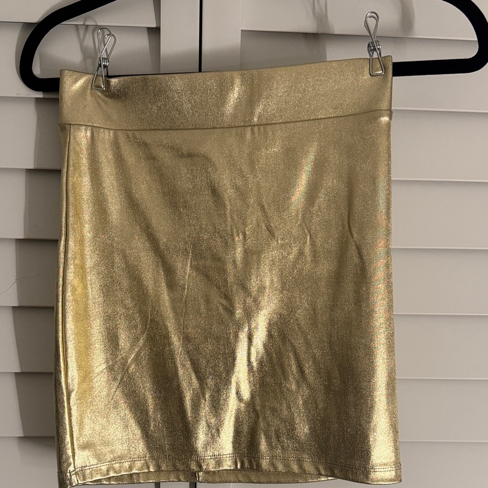 Forever 21 Shimmering Gold Mini Skirt
